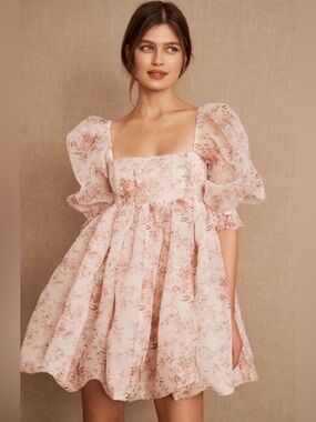 Anthropologie Selkie Bubble Dress Square Neck Puff Sleeve S Babydoll Coquette